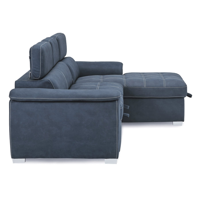 Ferriday - (2)2-Piece Sectional with Adjustable Headrests, Pull-out Bed and Right Chaise with Hidden Storage