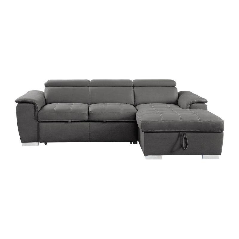 Ferriday - (2)2-Piece Sectional with Adjustable Headrests, Pull-out Bed and Right Chaise with Hidden Storage