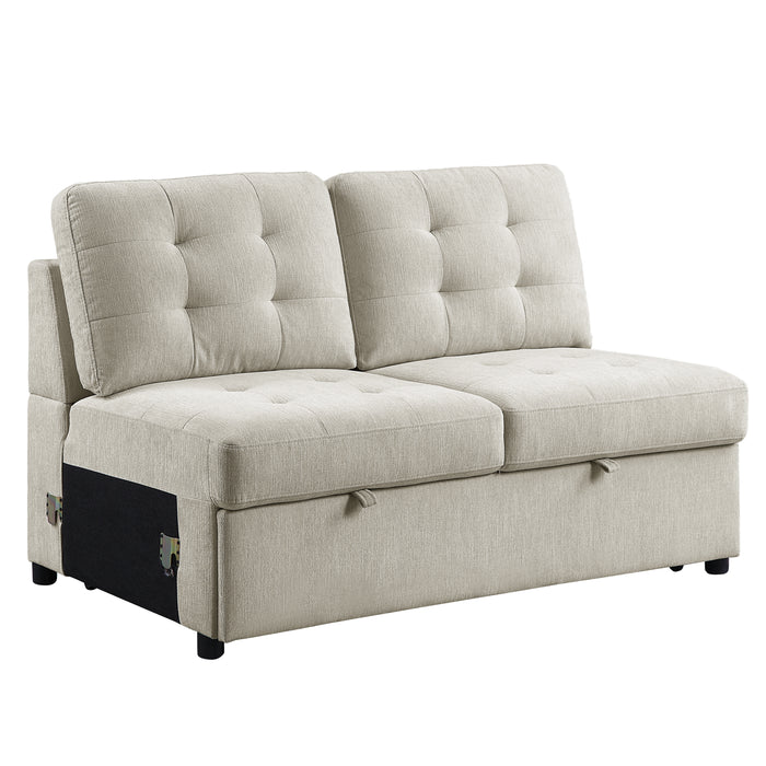 Logansport - (4)4-Piece Sectional with Pull-out Bed and Pull-out Ottoman