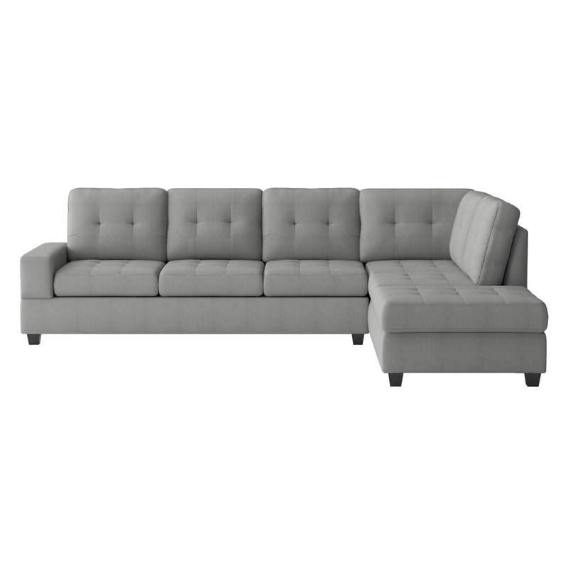 Maston - (3)3-Piece Reversible Sectional with Drop-Down Cup Holders and Storage Ottoman
