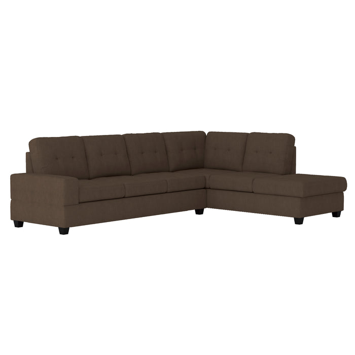 Maston - (3)3-Piece Reversible Sectional with Drop-Down Cup Holders and Storage Ottoman