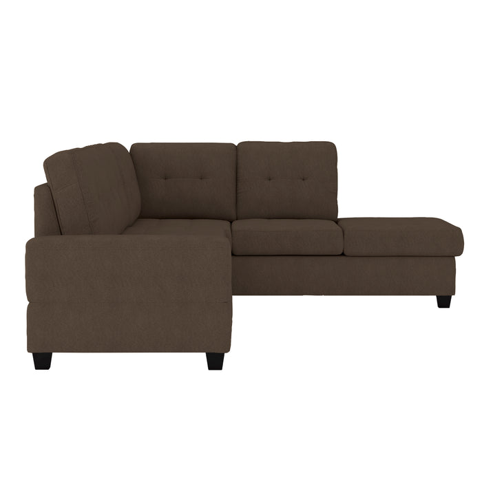 Maston - (3)3-Piece Reversible Sectional with Drop-Down Cup Holders and Storage Ottoman