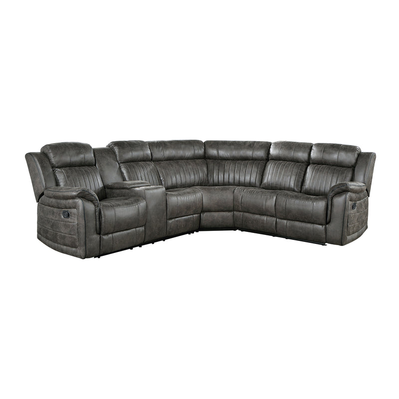 Centeroak - (3)3-Piece Reclining Sectional with Left Console