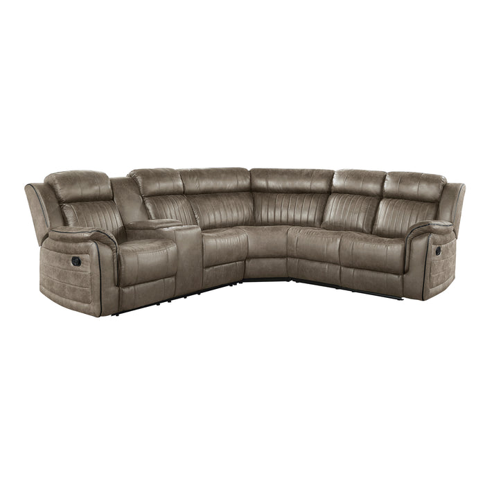 Centeroak - (3)3-Piece Reclining Sectional with Left Console