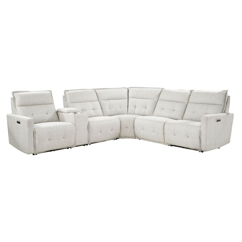 Salida - (6)6-Piece Modular Power Reclining Sectional with Power Headrests