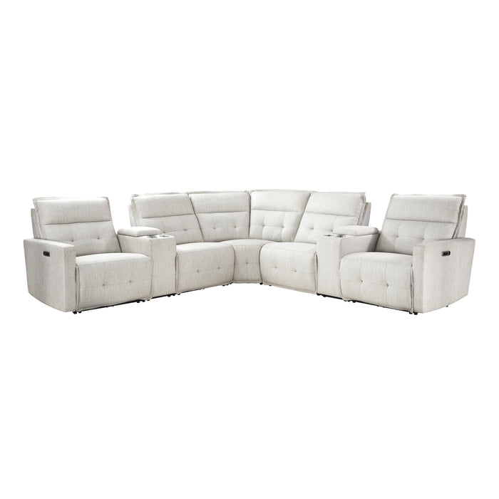 Salida - (7)7-Piece Modular Power Reclining Sectional with Power Headrests