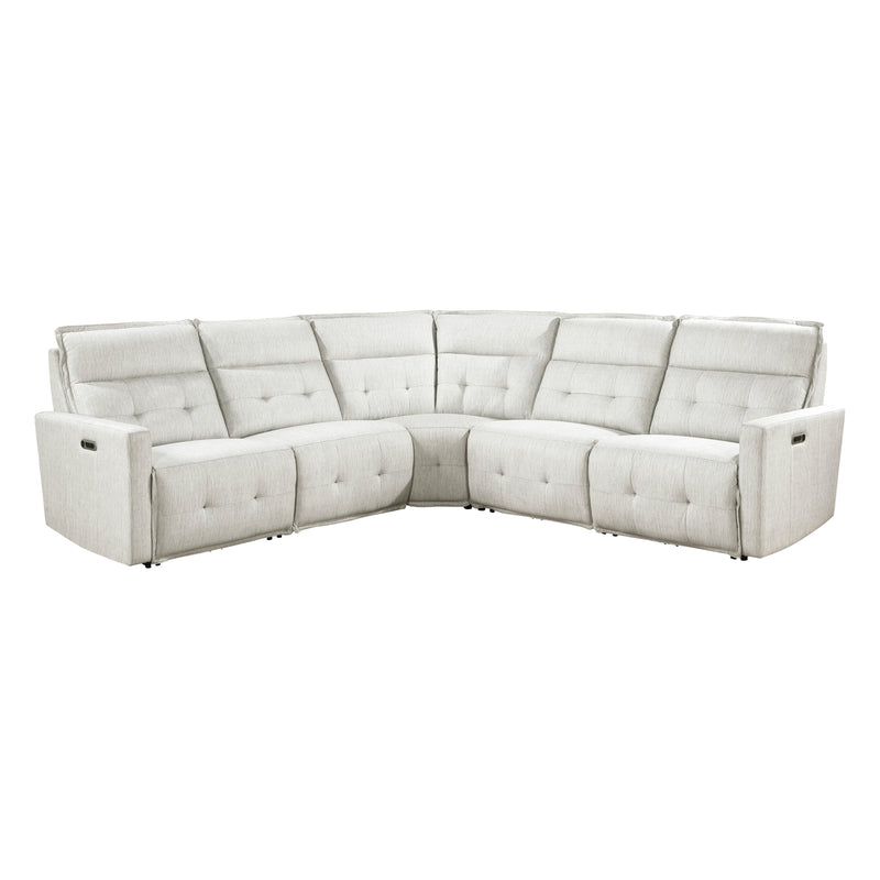 Salida - (5)5-Piece Modular Power Reclining Sectional with Power Headrests