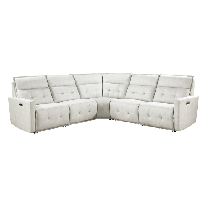 Salida - (5)5-Piece Modular Power Reclining Sectional with Power Headrests