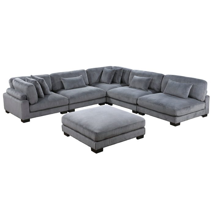 Traverse - (6)6-Piece Modular Sectional with Ottoman
