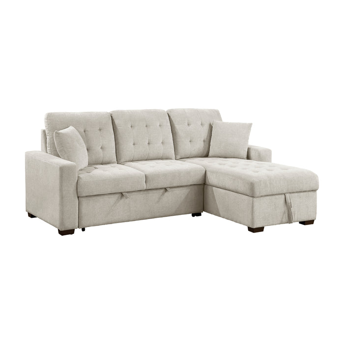 Waitsfield - (2)2-Piece Sectional with Right Chaise, Pull-out Bed and Hidden Storage