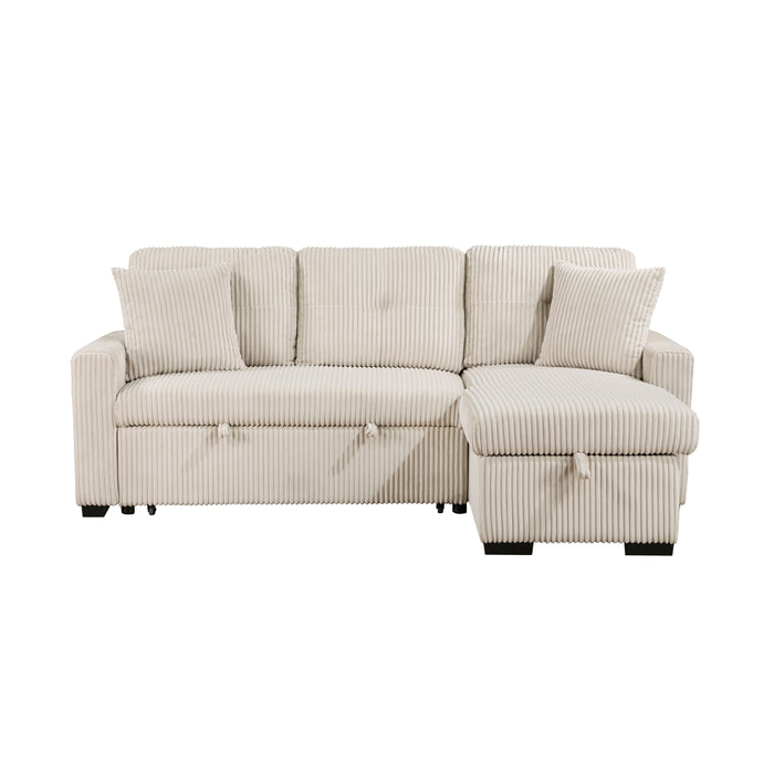 Rhett - (3)3-Piece Reversible Sectional with Pull-out Bed and Hidden Storage