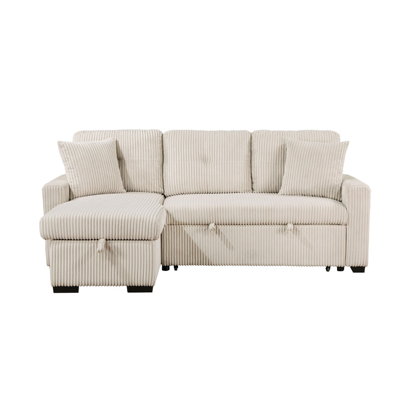 Rhett - (3)3-Piece Reversible Sectional with Pull-out Bed and Hidden Storage