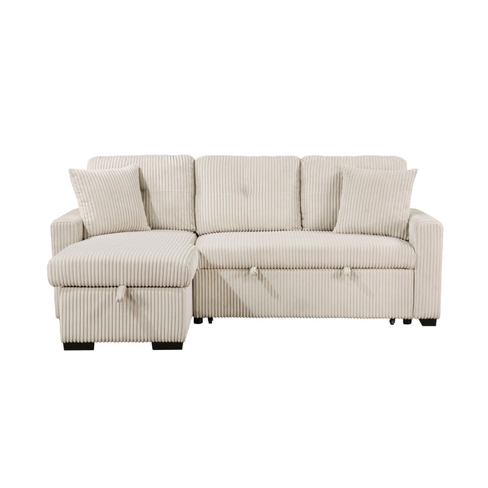 Rhett - (3)3-Piece Reversible Sectional with Pull-out Bed and Hidden Storage
