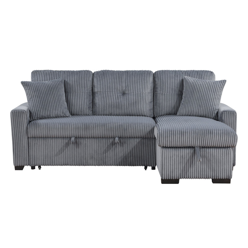 Rhett - (3)3-Piece Reversible Sectional with Pull-out Bed and Hidden Storage
