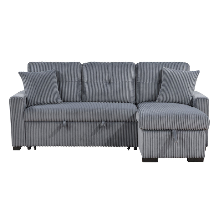 Rhett - (3)3-Piece Reversible Sectional with Pull-out Bed and Hidden Storage
