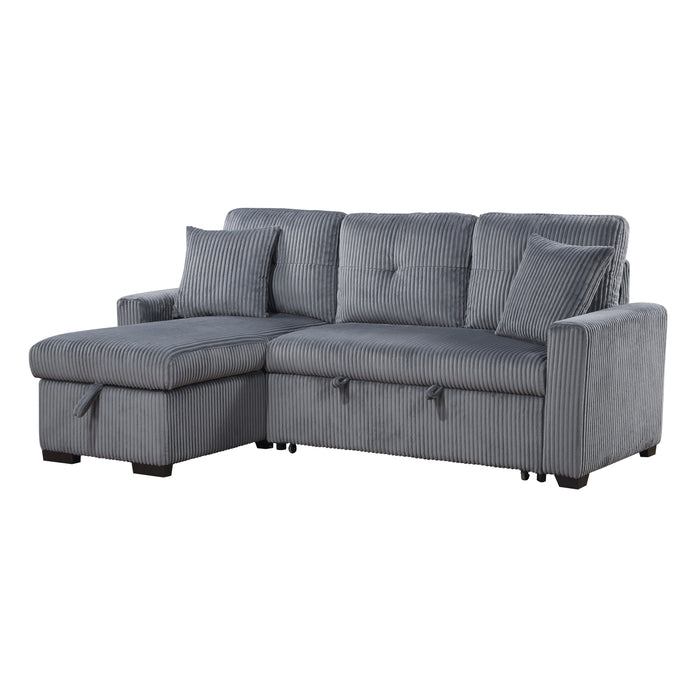 Rhett - (3)3-Piece Reversible Sectional with Pull-out Bed and Hidden Storage