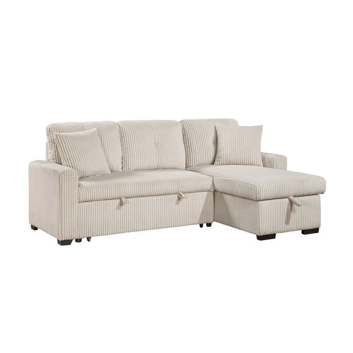 Rhett - (3)3-Piece Reversible Sectional with Pull-out Bed and Hidden Storage