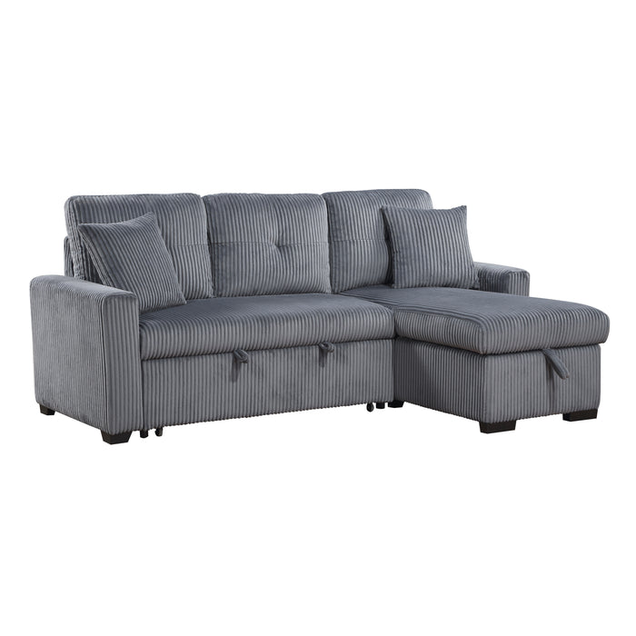 Rhett - (3)3-Piece Reversible Sectional with Pull-out Bed and Hidden Storage