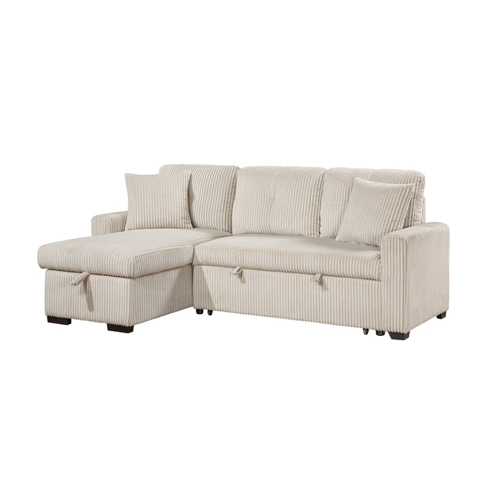 Rhett - (3)3-Piece Reversible Sectional with Pull-out Bed and Hidden Storage