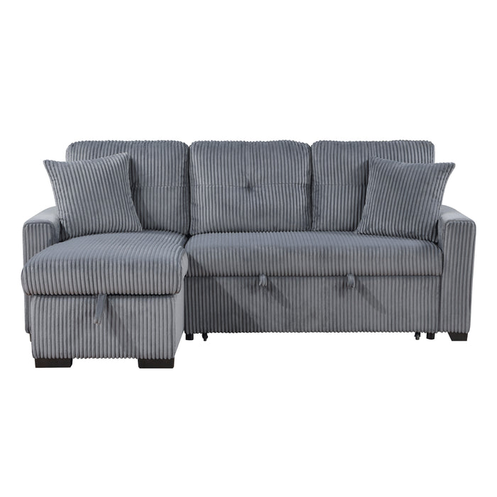 Rhett - (3)3-Piece Reversible Sectional with Pull-out Bed and Hidden Storage