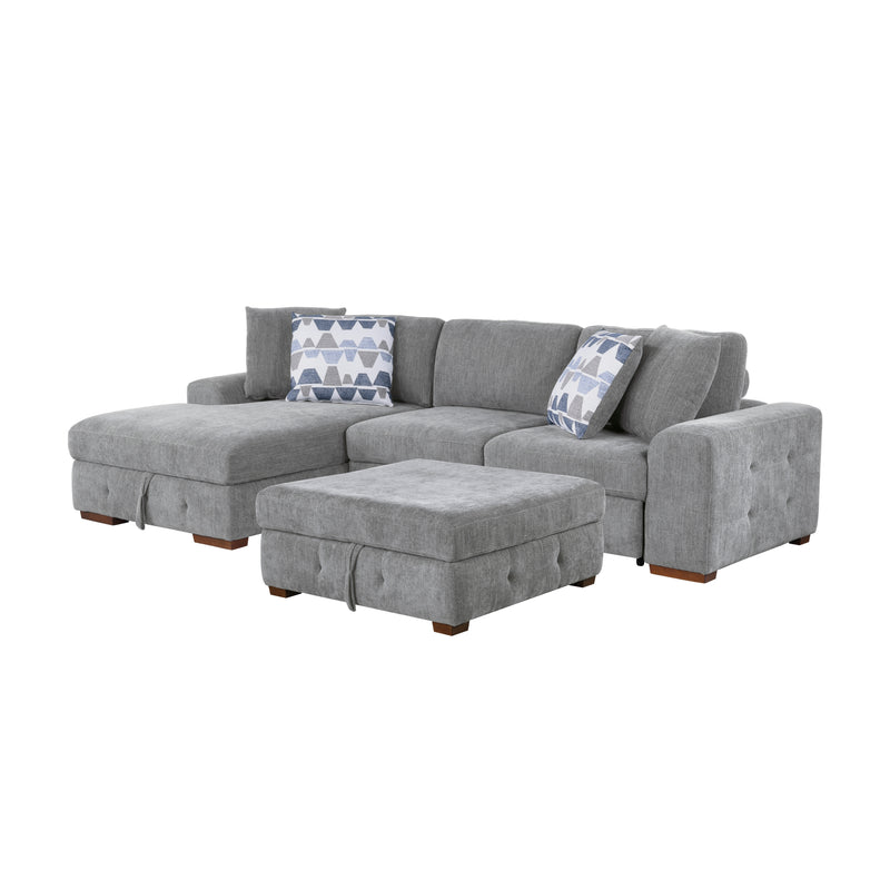 Raife - (3)3-Piece Sectional with Left Chaise and Ottoman