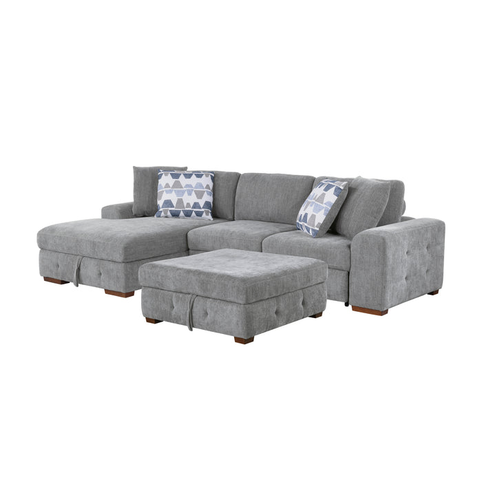 Raife - (3)3-Piece Sectional with Left Chaise and Ottoman