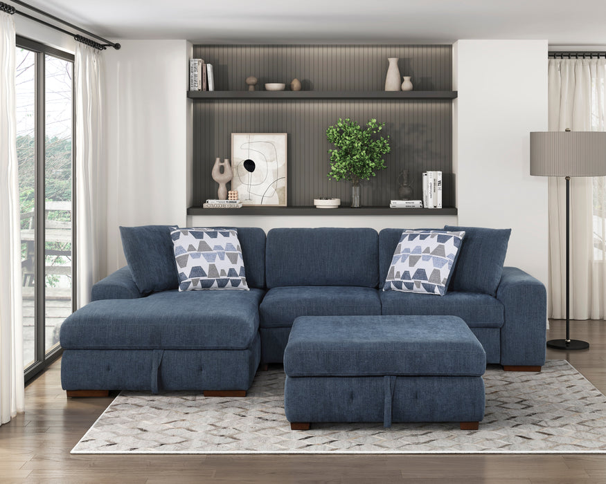 Raife - (3)3-Piece Sectional with Left Chaise and Ottoman
