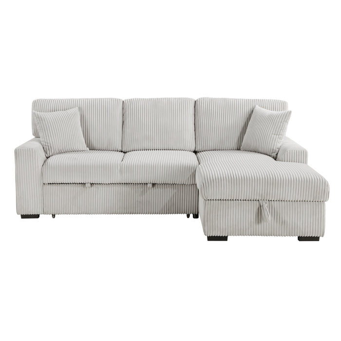 Marsh - (2)2-Piece Sectional with Pull-out Bed, Right Chaise and Hidden Storage