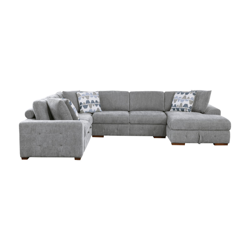 Raife - (5)5-Piece Sectional with Right Chaise and Storage Ottoman