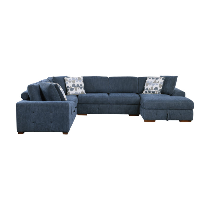 Raife - (5)5-Piece Sectional with Right Chaise and Storage Ottoman