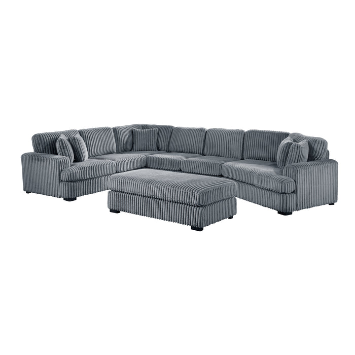 Warwick - (5)5-Piece Sectional with Right Cuddler and Ottoman