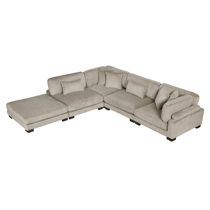 Traverse - (5)5-Piece Modular Sectional with Ottoman