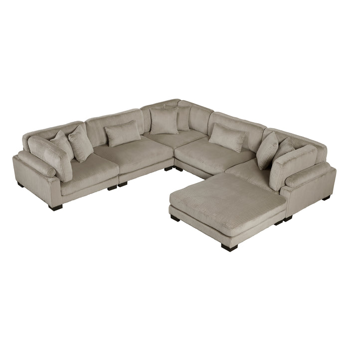 Traverse - (6)6-Piece Modular Sectional with Ottoman