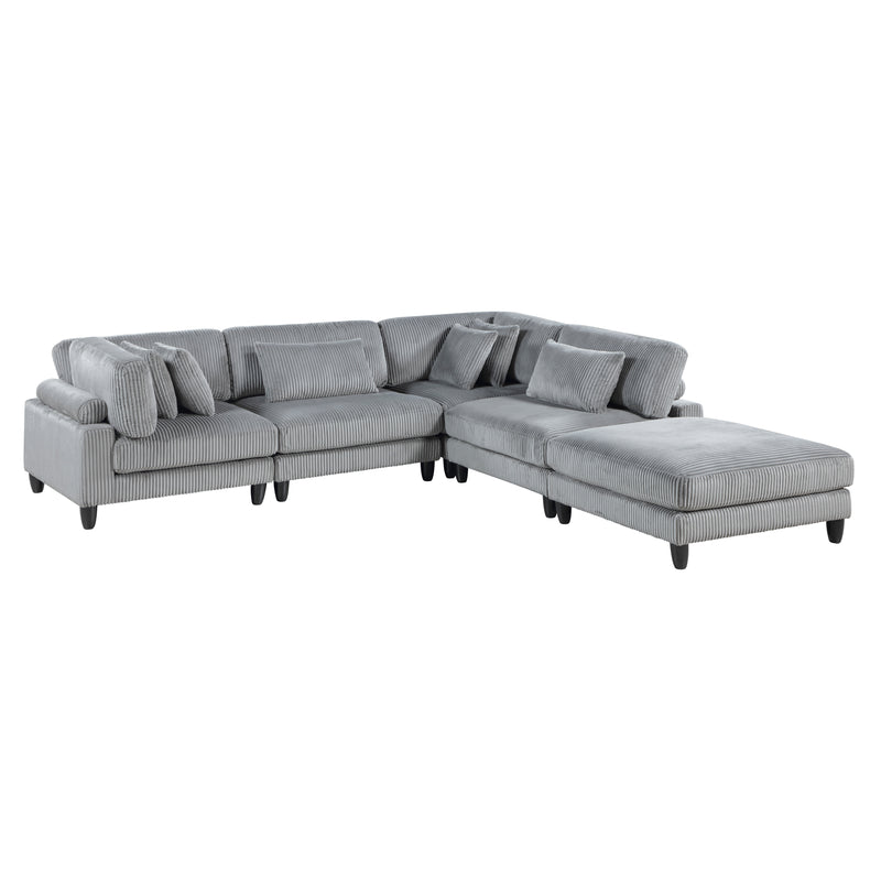 Robstown - (5)5-Piece Modular Sectional with Ottoman