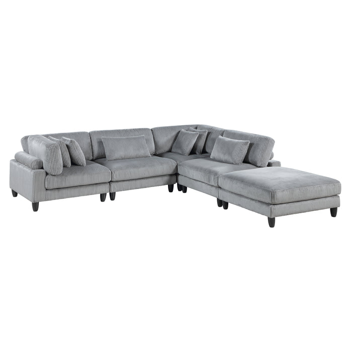 Robstown - (5)5-Piece Modular Sectional with Ottoman
