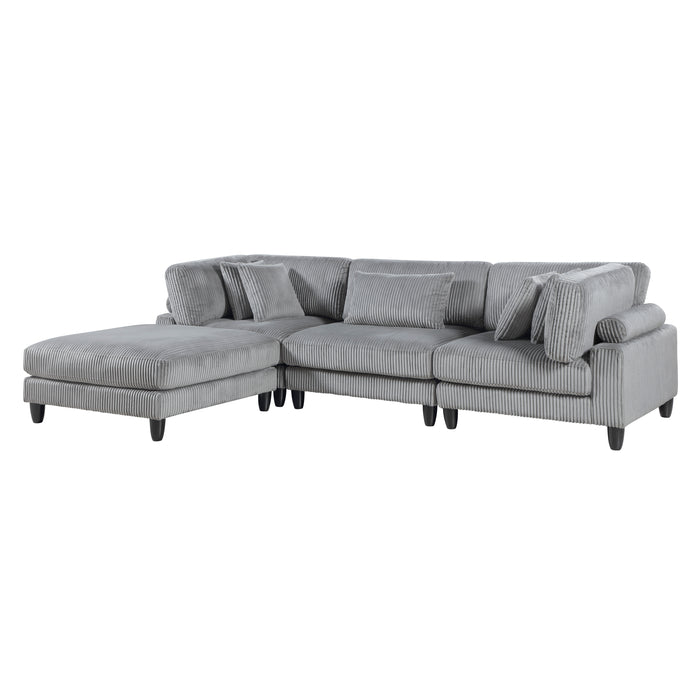 Robstown - (4)4-Piece Modular Sectional with Ottoman