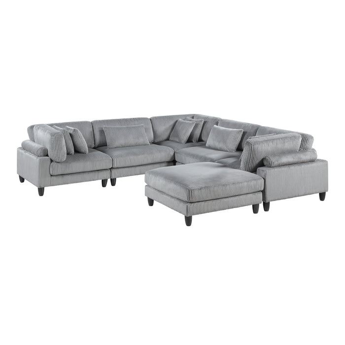 Robstown - (6)6-Piece Modular Sectional with Ottoman