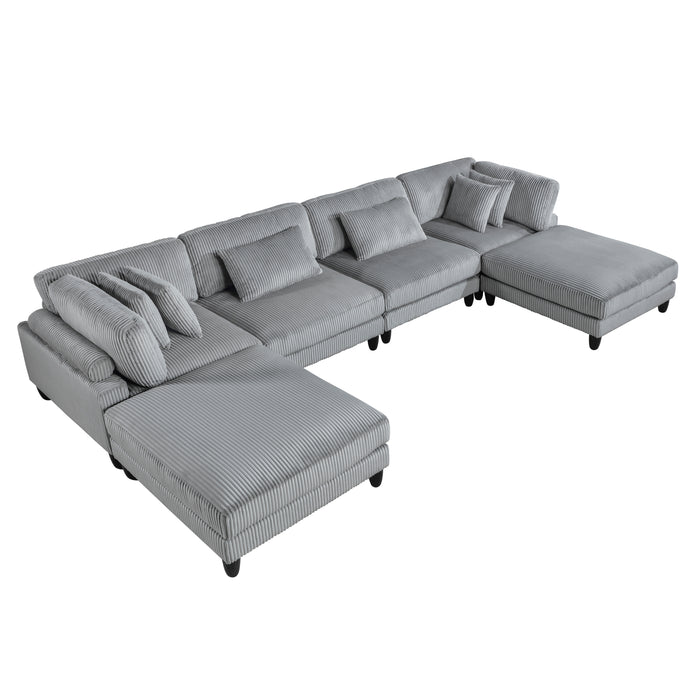 Robstown - (6)6-Piece Modular Sectional with Ottomans