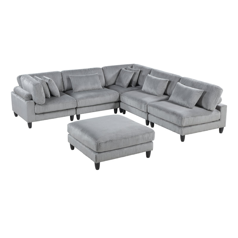 Robstown - (6)6-Piece Modular Sectional with Ottoman