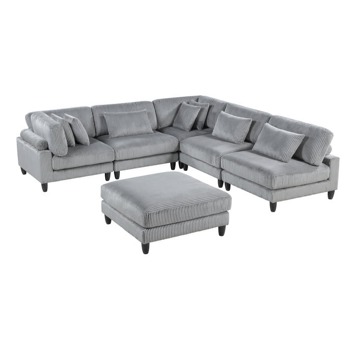 Robstown - (6)6-Piece Modular Sectional with Ottoman
