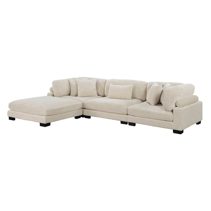 Traverse - (4)4-Piece Modular Sectional with Ottoman
