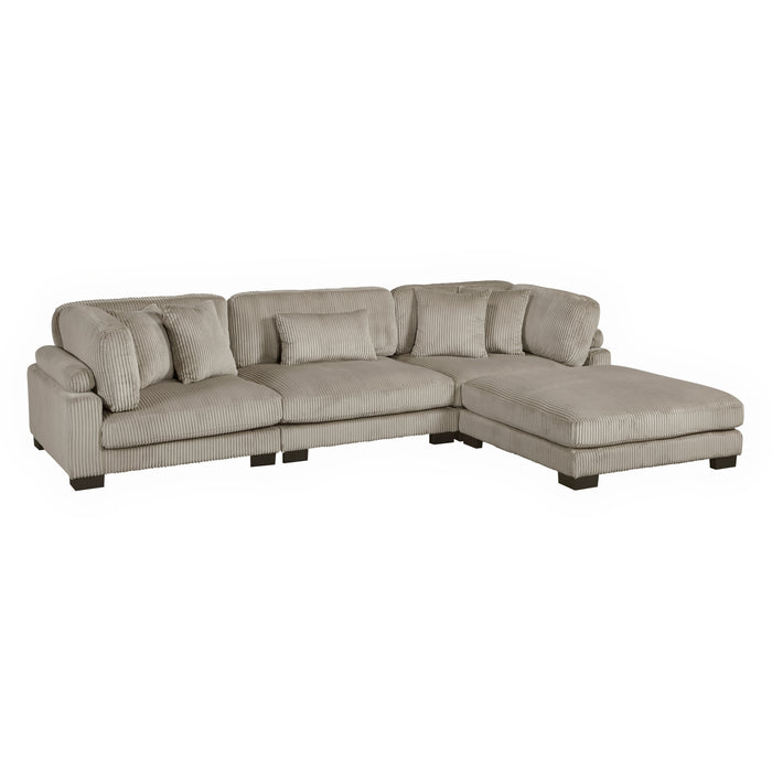 Traverse - (4)4-Piece Modular Sectional with Ottoman