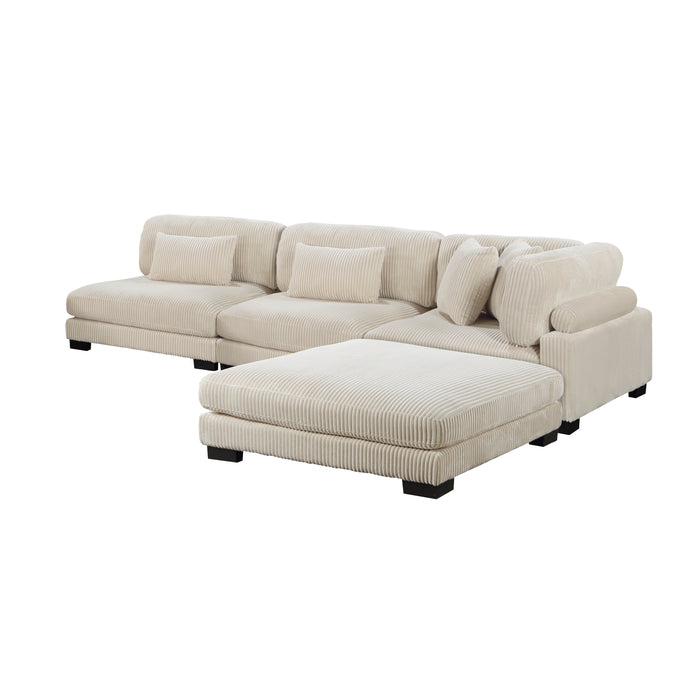 Traverse - (4)4-Piece Modular Sectional with Ottoman