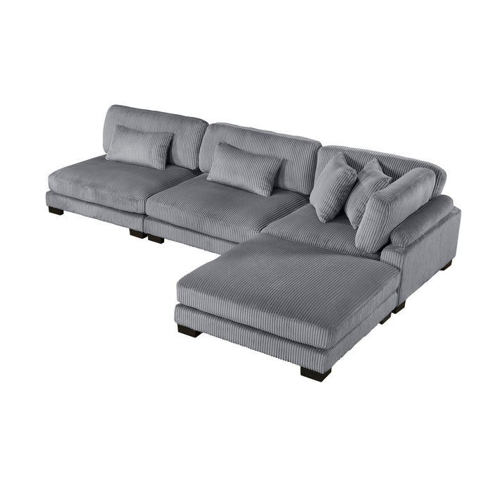 Traverse - (4)4-Piece Modular Sectional with Ottoman