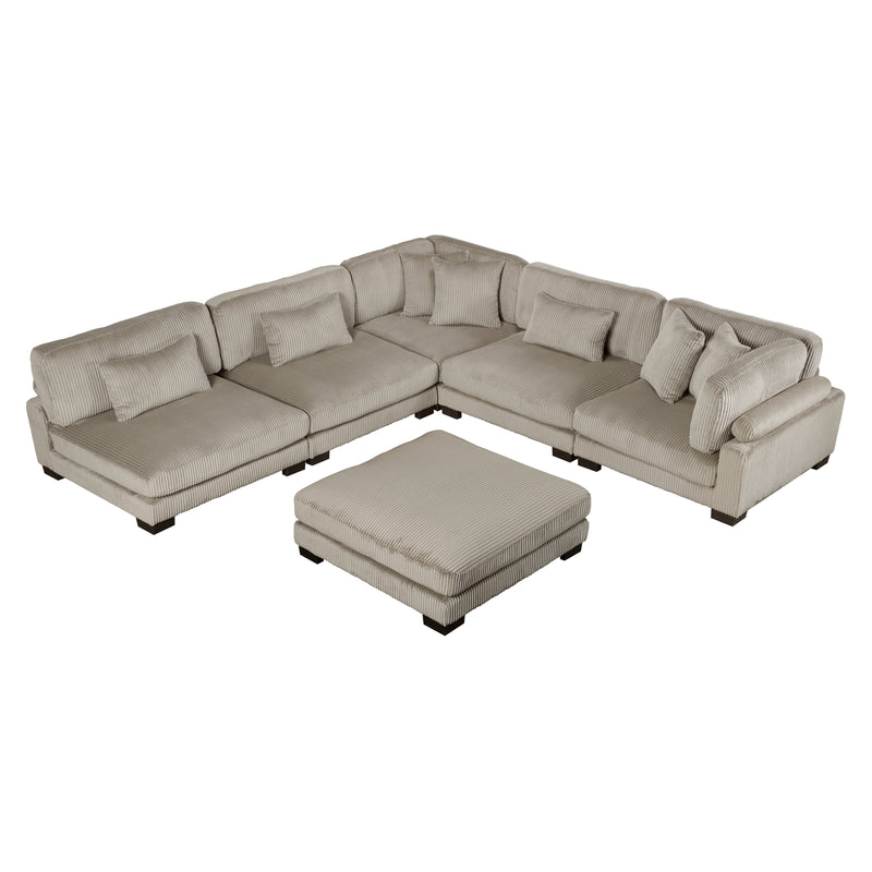 Traverse - (6)6-Piece Modular Sectional with Ottoman