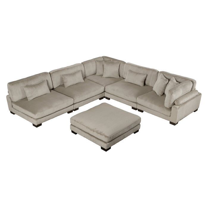 Traverse - (6)6-Piece Modular Sectional with Ottoman