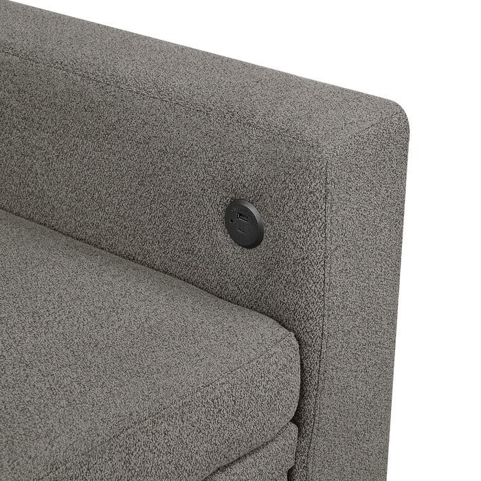 Robinson - (4)Sectional with Two Chaises, Pull-out Bed, Shelves and Charging Ports