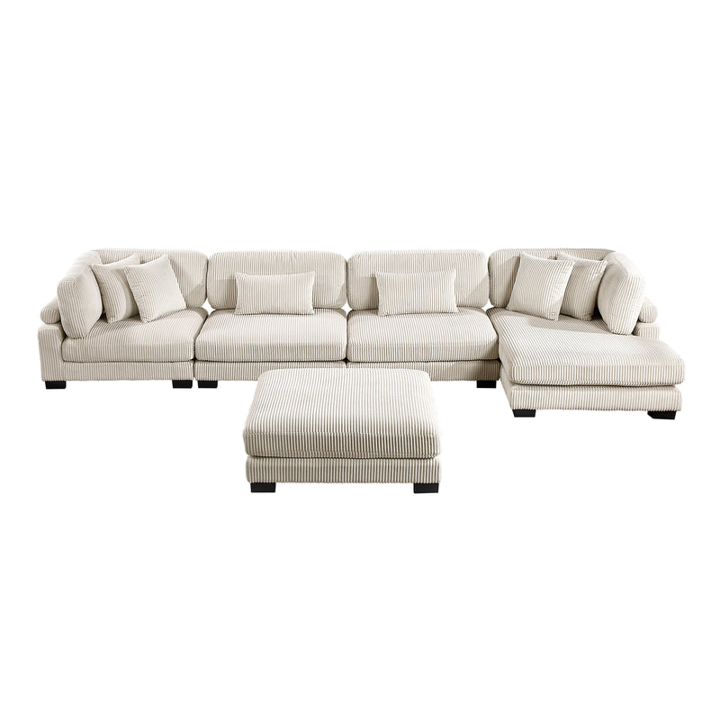 Traverse - (5)5-Piece Modular Sectional with Reversible Chaise and Ottoman
