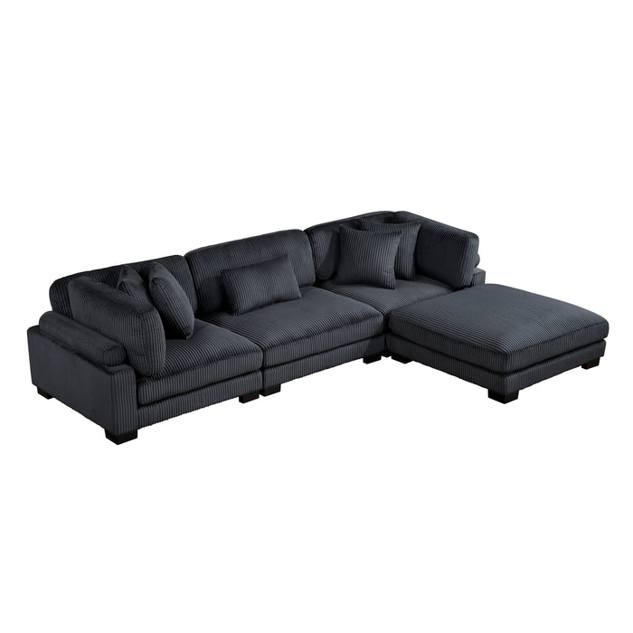 Traverse - (4)4-Piece Modular Sectional with Ottoman