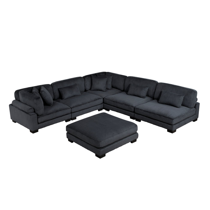 Traverse - (6)6-Piece Modular Sectional with Ottoman